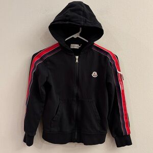 Moncler Kids Black and Red Hoodie Size 10